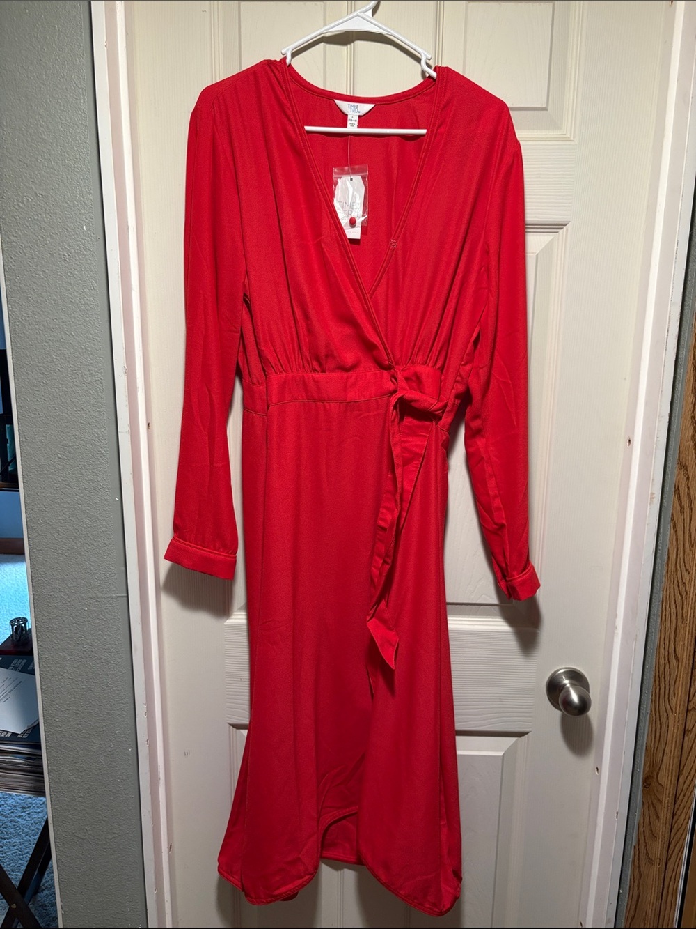 Red Wrap Dress Robe by
